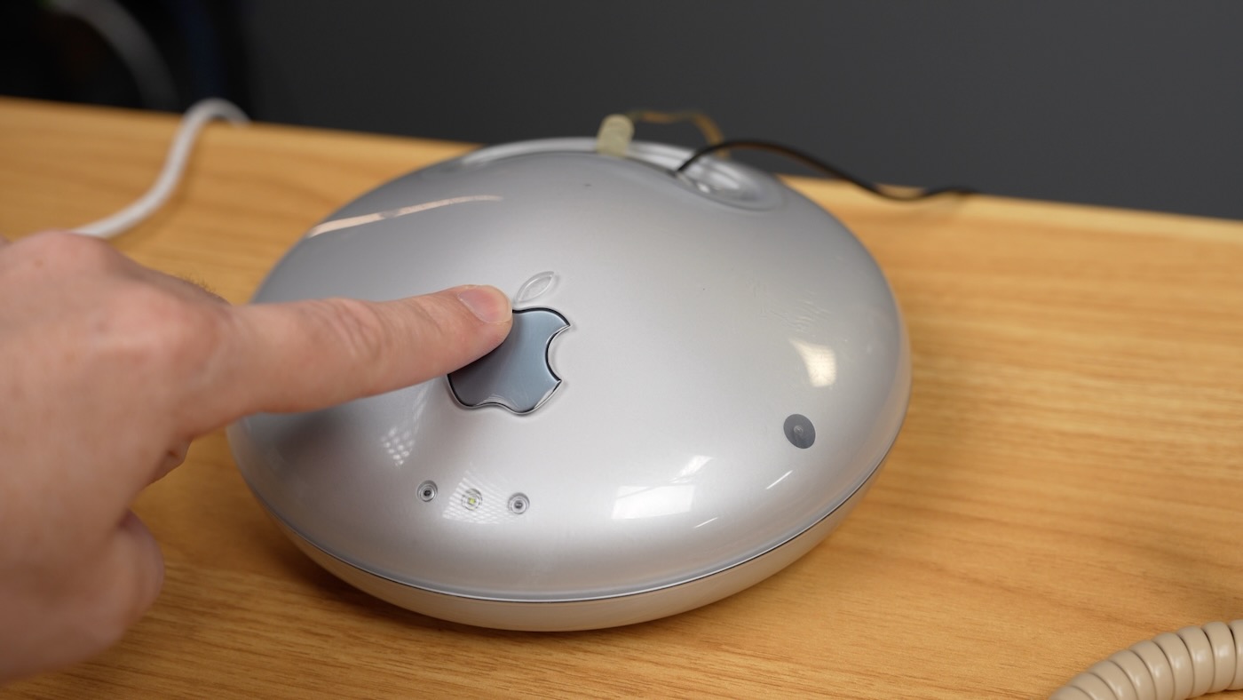 Apple AirPort Base Station with missing Apple Leaf