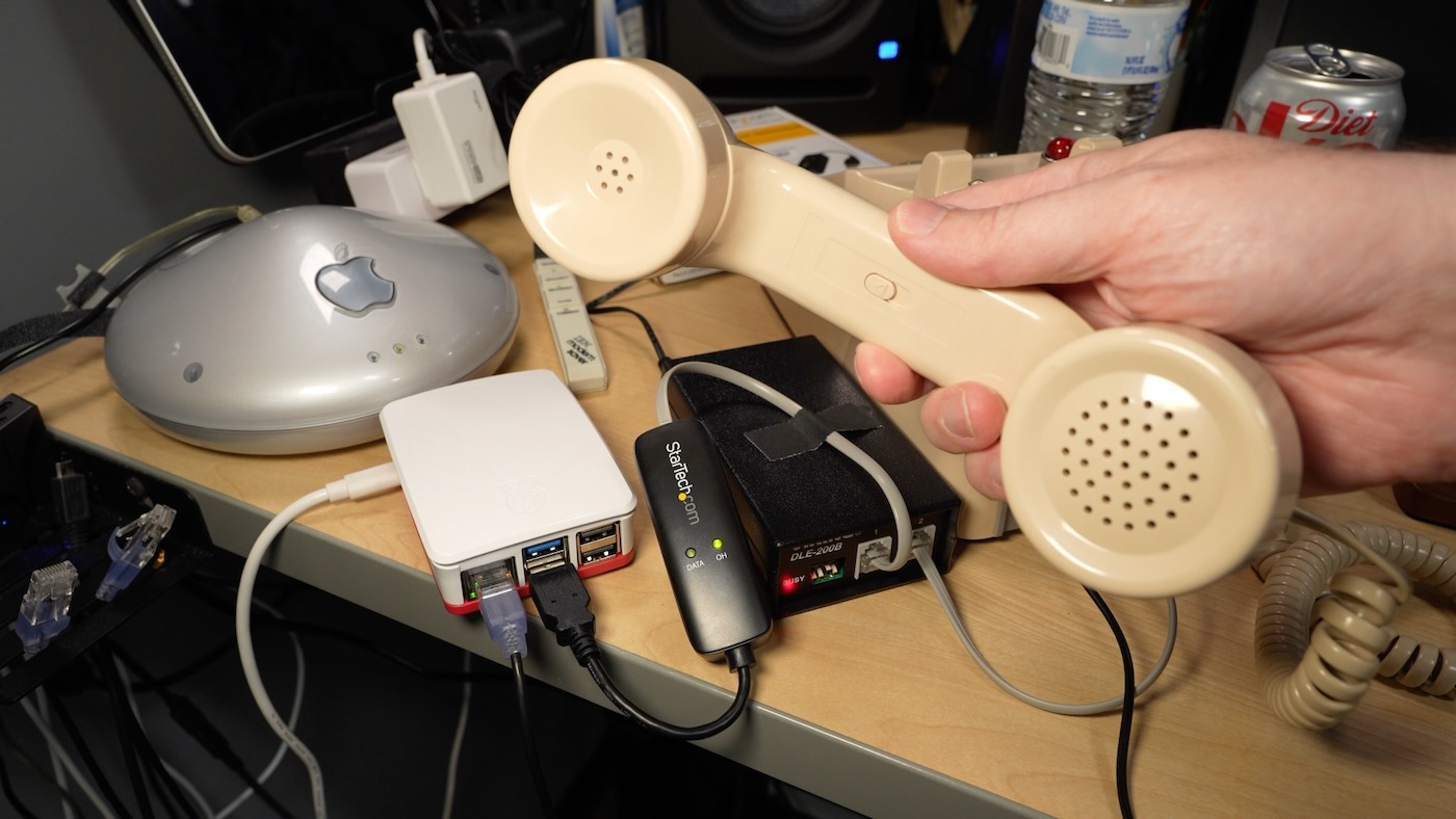 Holding phone while modem is connected